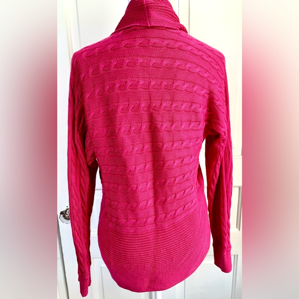 Lauren by Ralph Lauren Hot Pink Cable Knit Cardigan - Picture 4 of 9